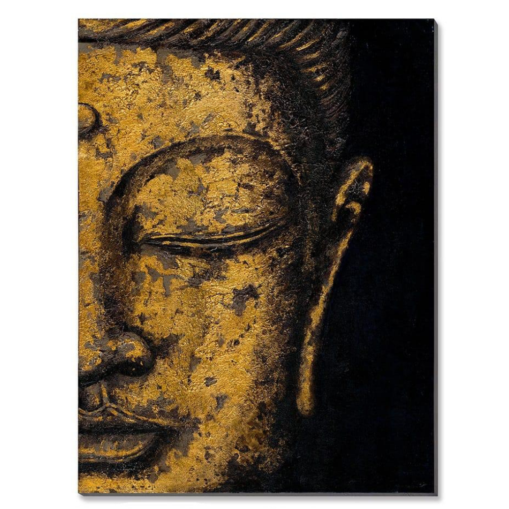 Buddha with Golden Foiled 50% Hand-painting