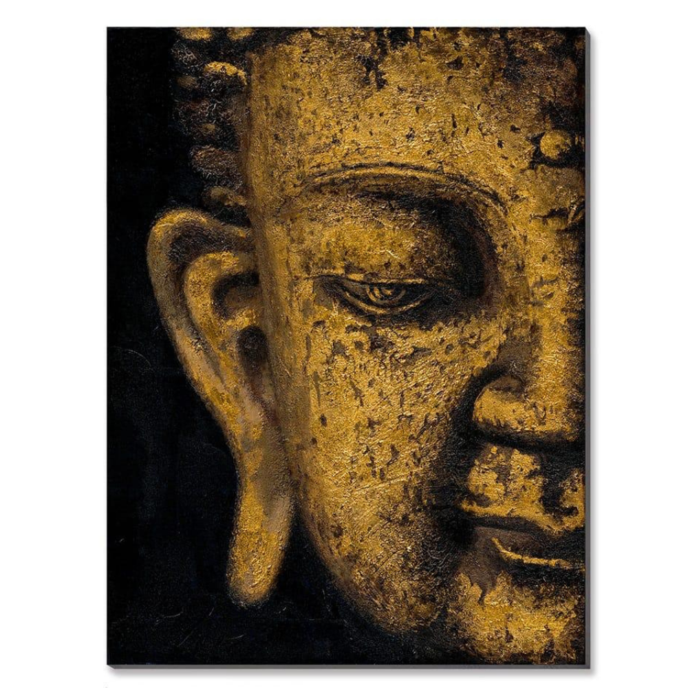 Buddha with Golden Foiled 50% Hand-painting