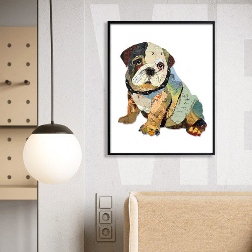 Dog Collage Art with Black PS Frame