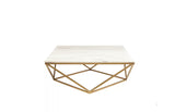 Justine Marble Gold Coffee Table (Faux Marble)