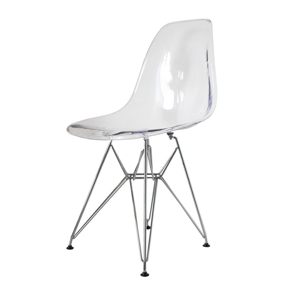 Eiffel Clear Chair With Chrome Base