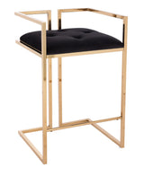 Harvey Velvet Stool ( Gold/Black)