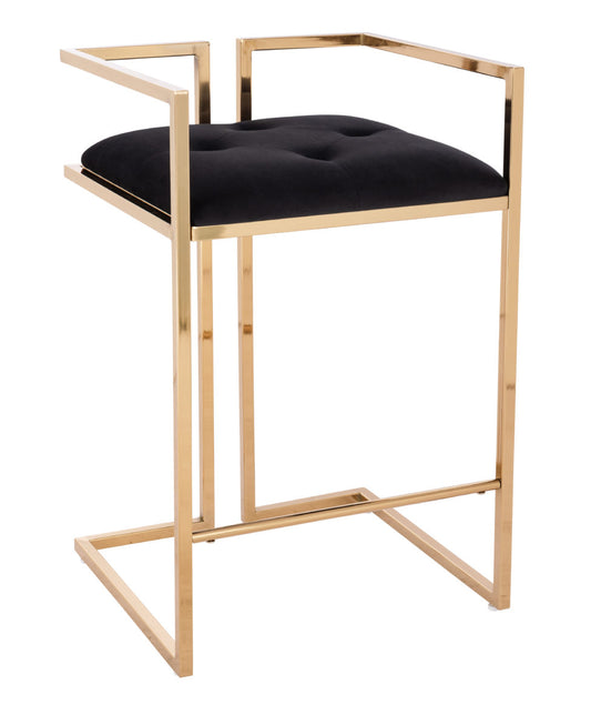 Harvey Velvet Stool ( Gold/Black)