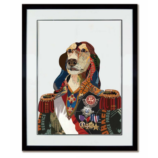 Dog General Collage Art with Black PS Frame