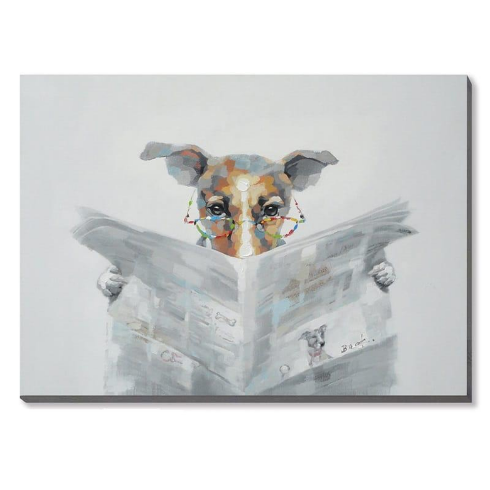 Dog Reading 50% Hand-painting