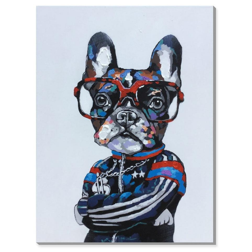 Dog w/Red Glasses 50% Hand-painting