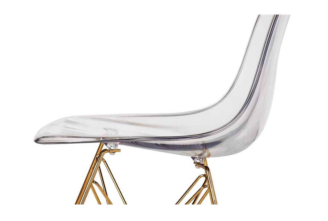 Eiffel Clear Chair With Gold Base