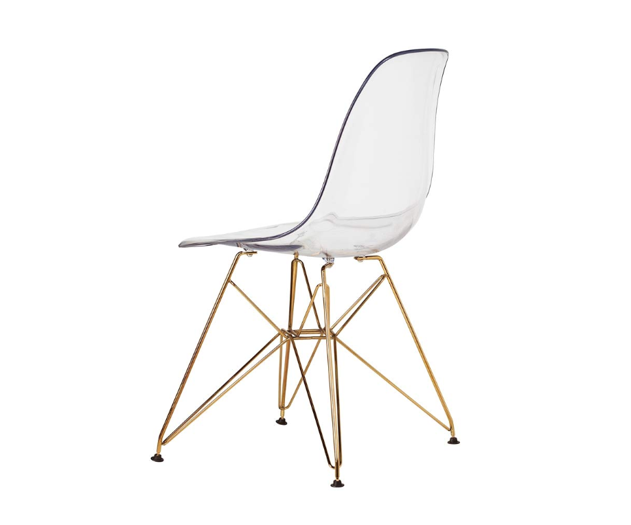 Eiffel Clear Chair With Gold Base