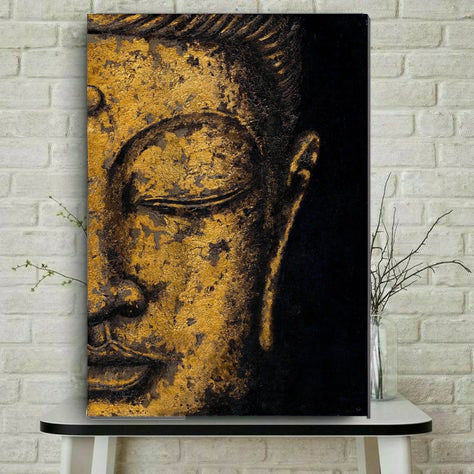 Buddha with Golden Foiled 50% Hand-painting