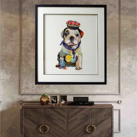 Dog Collage Art with Black PS Frame