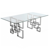 Silver Diva Glass Dining Table