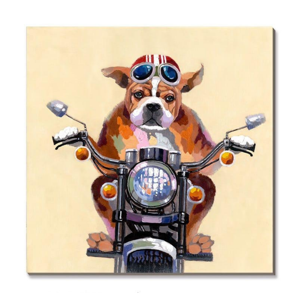 Motorcycle Puppy 50% Hand-painting