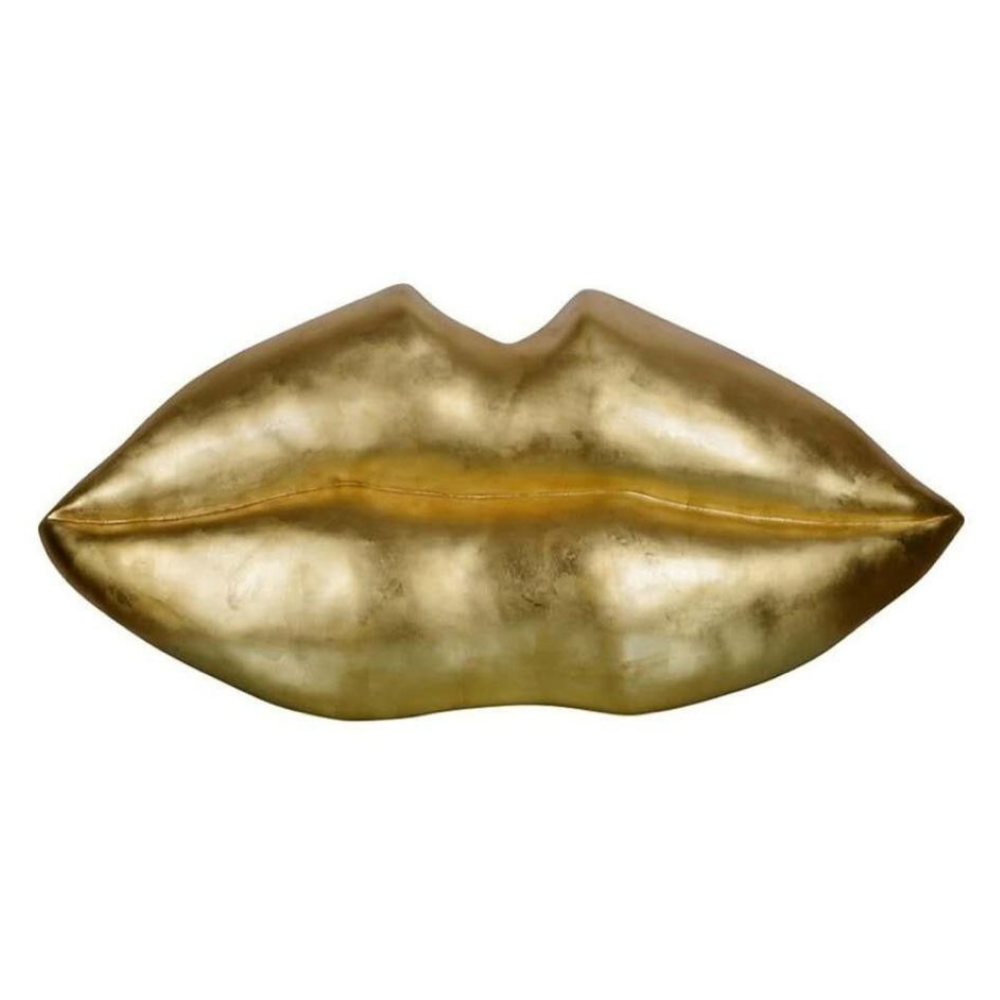 Polyresin Golden Lip Sculpture