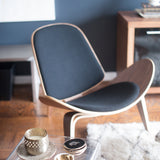 CH07 Shell Lounge Chair  (Real Leather)