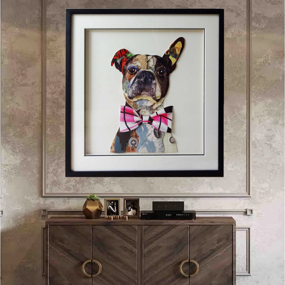 Dog Collage Art with Black PS Frame