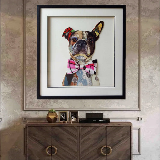Dog Collage Art with Black PS Frame