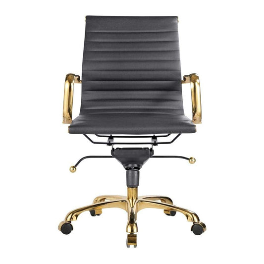 Toni Office Chair (Gold Frame) (Low Back)
