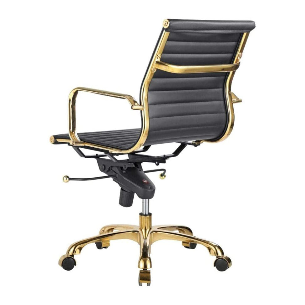 Toni Office Chair (Gold Frame) (Low Back)