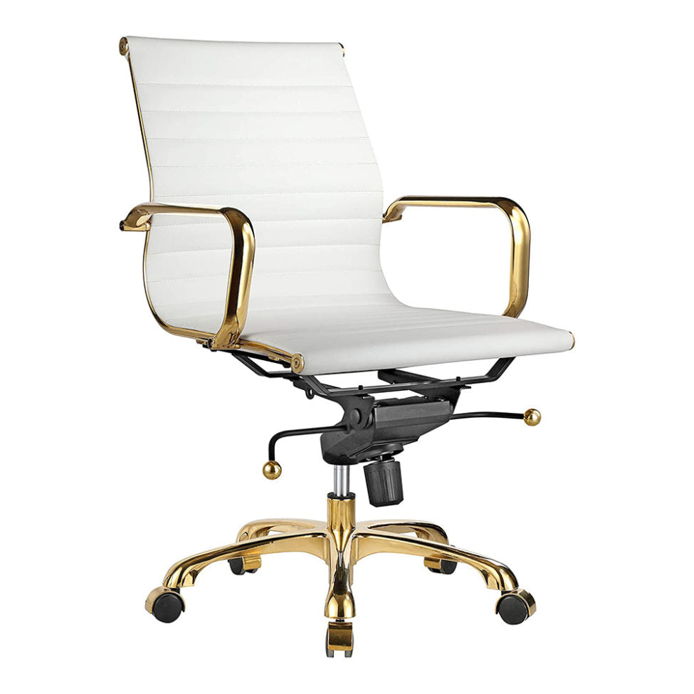 Toni Office Chair (Gold Frame) (Low Back)