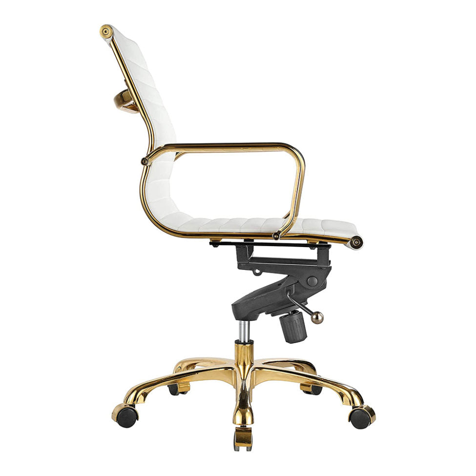 Toni Office Chair (Gold Frame) (Low Back)