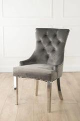 Champagne Chair (Diamond Tufted back, Stainless steel legs)