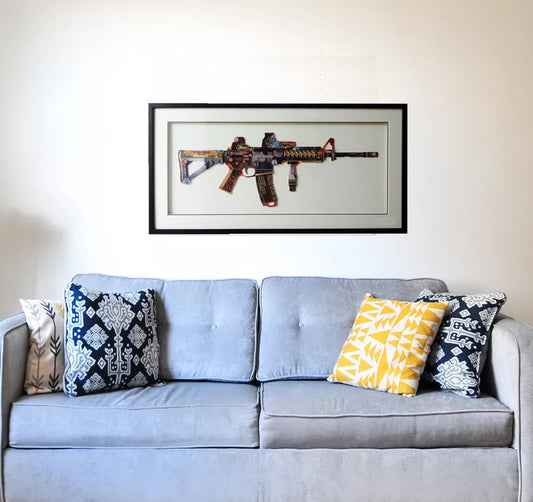 Gun Collage Art with Black PS Frame