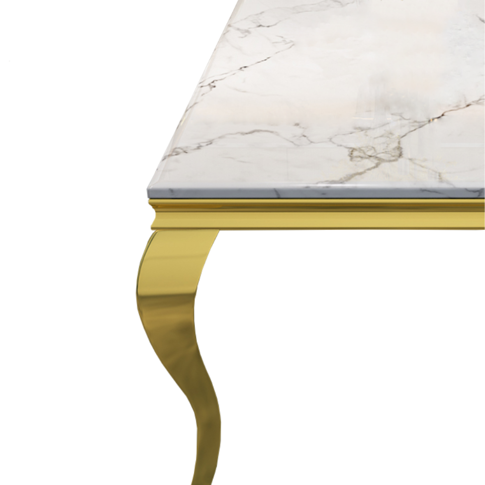 Curved Gold Dining Table