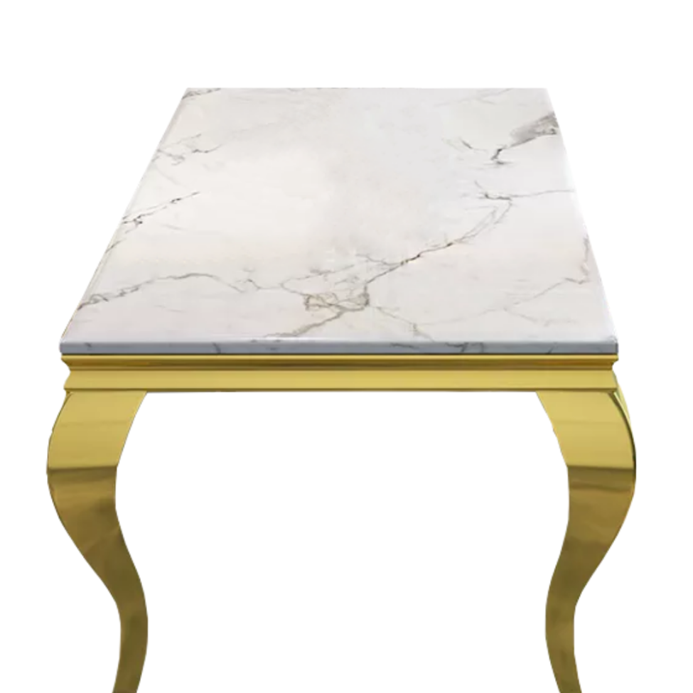 Curved Gold Dining Table