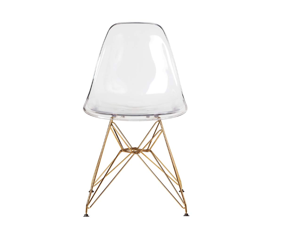 Eiffel Clear Chair With Gold Base