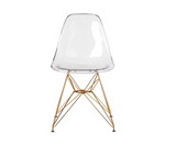 Eiffel Clear Chair With Gold Base