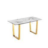 Rectangle Coffee Table (Faux Marble) Gold